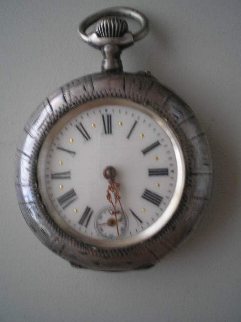 horloge remontoir Verzilverd zakhorloge, Ophalen, Zakhorloge