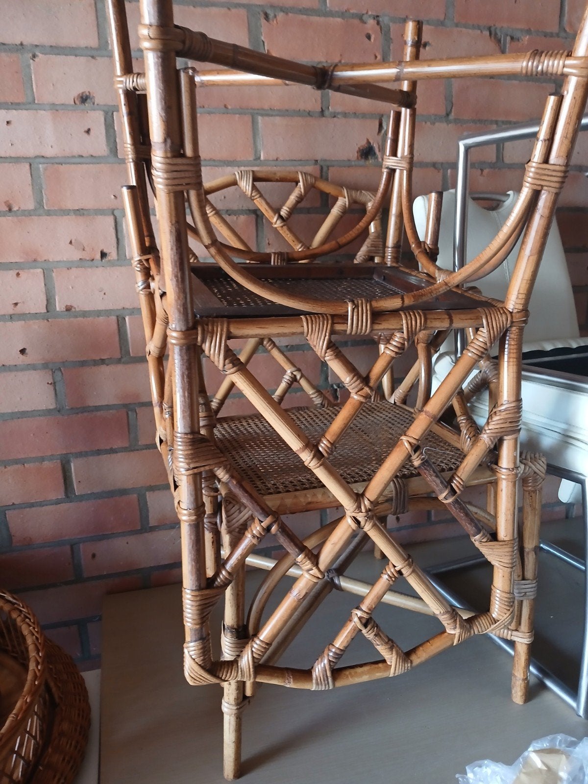 Bamboe set mat tafel en 2 stoelen, Ophalen