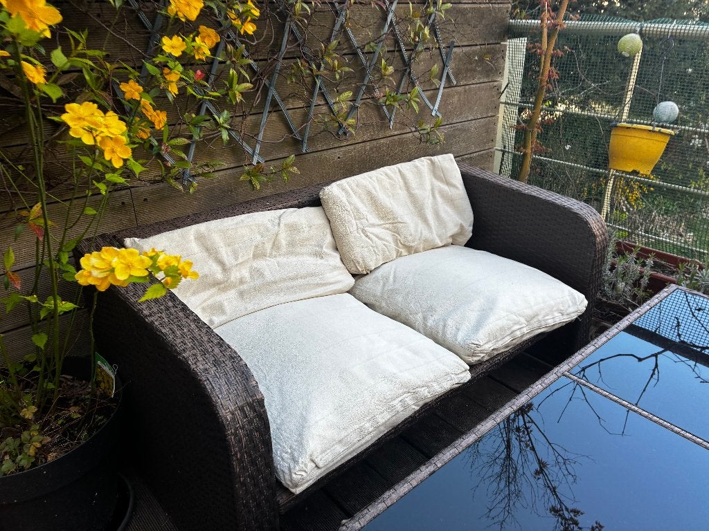 Salon de jardin / ensemble terrasse – Bon état, Ophalen, 4 zitplaatsen, Kunststof, Gebruikt
