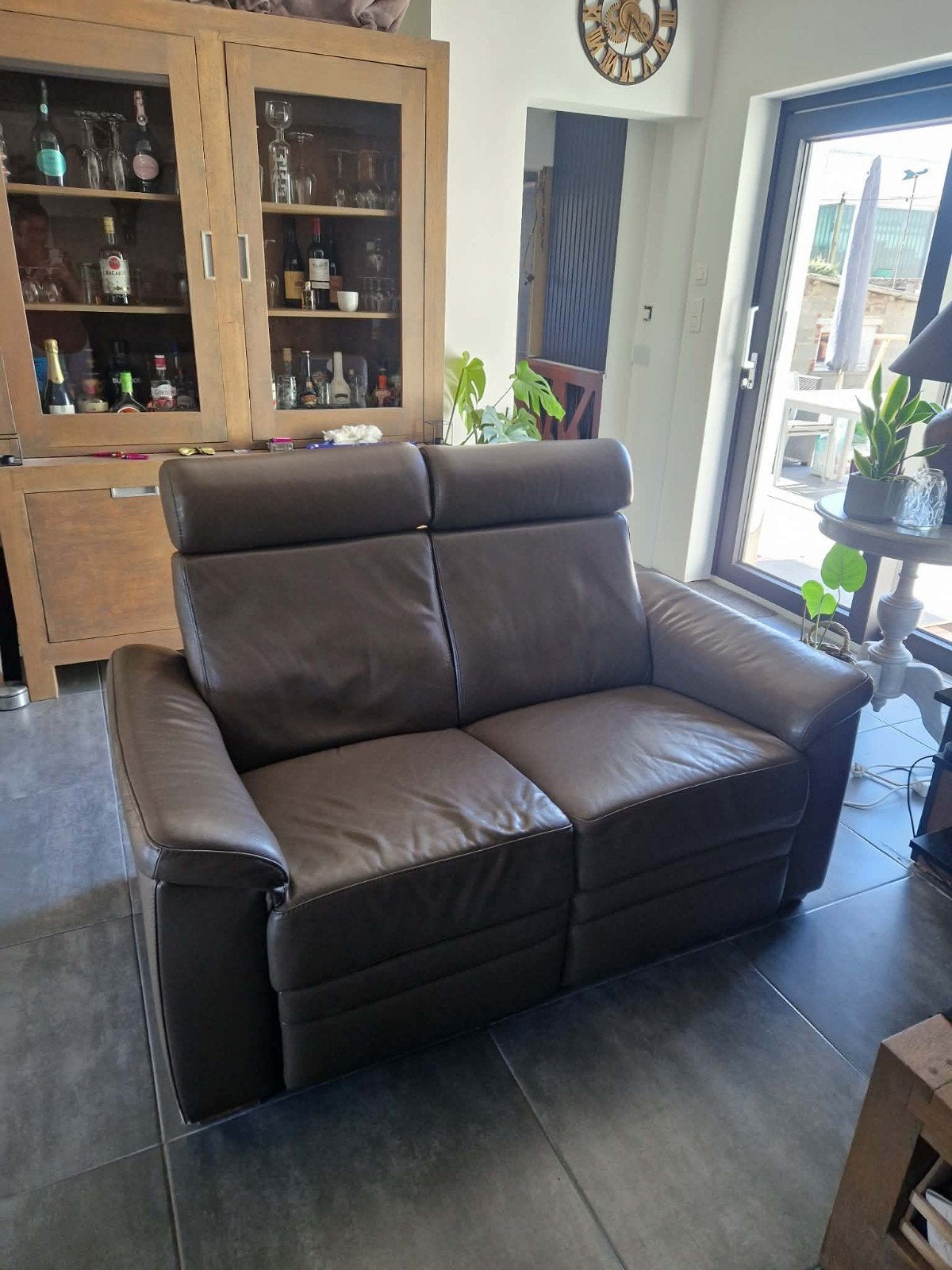 Lederen zetel 3 en 2 zit met relaxfunctie, Ophalen