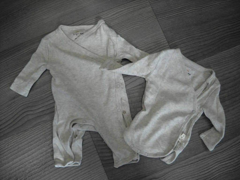 konges sjold-babypakje en body-maat 46-als nieuw-lichtgrijs, Ophalen, Zo goed als nieuw, Jongetje of Meisje