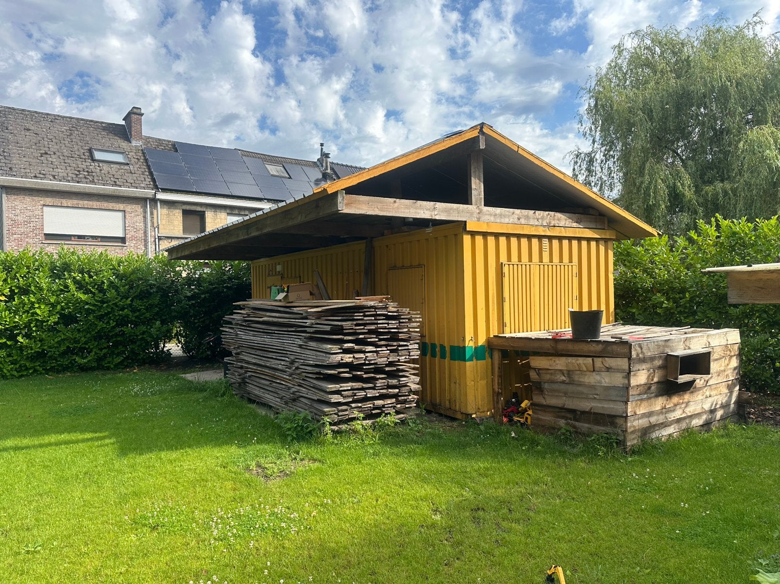 Bureaucontainer / werfcontainer, Ophalen, Gebruikt, Hout