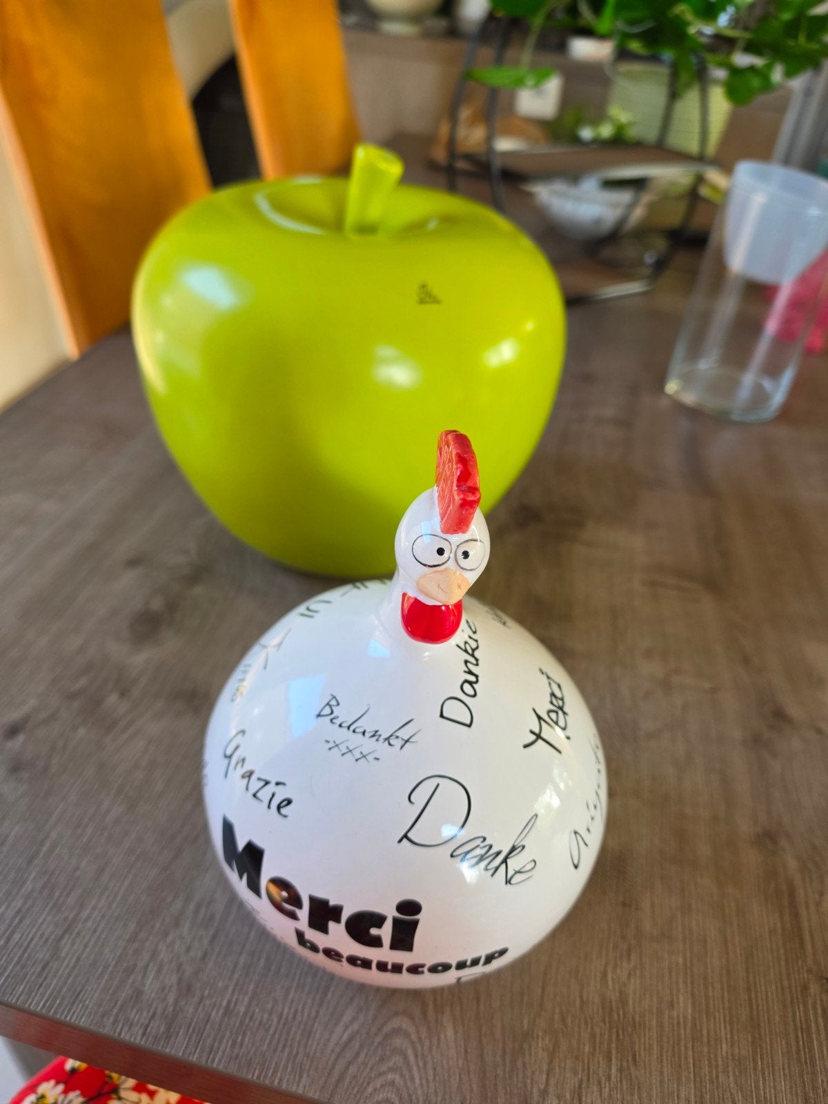 J-LINE Grosse pomme verte et grosse poule merci beaucoup, Enlèvement