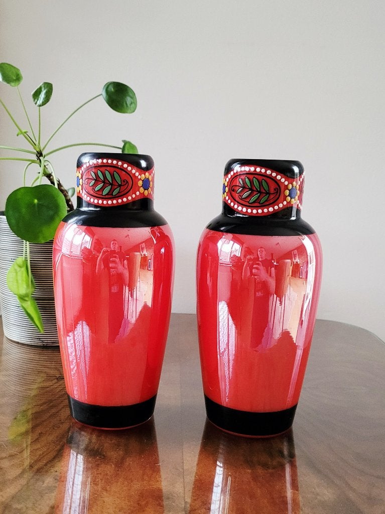 Ensemble de vases Art déco en verre de style Tango, Antiquités & Art, Enlèvement ou Envoi
