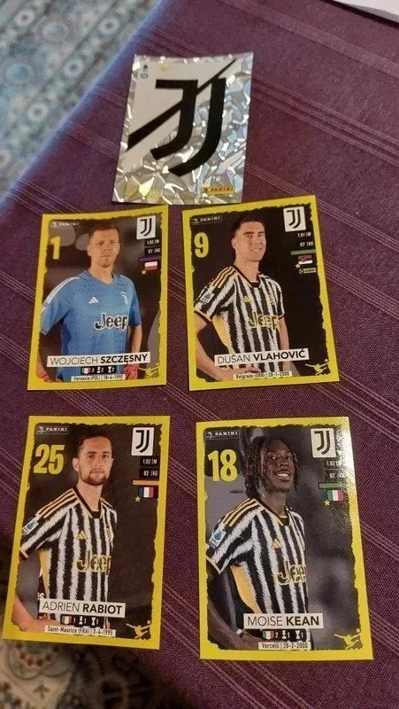 Panini / 5 Stickers / Juventus / Calciatori 2023-2024, Collections, Enlèvement ou Envoi, Neuf, Affiche, Image ou Autocollant
