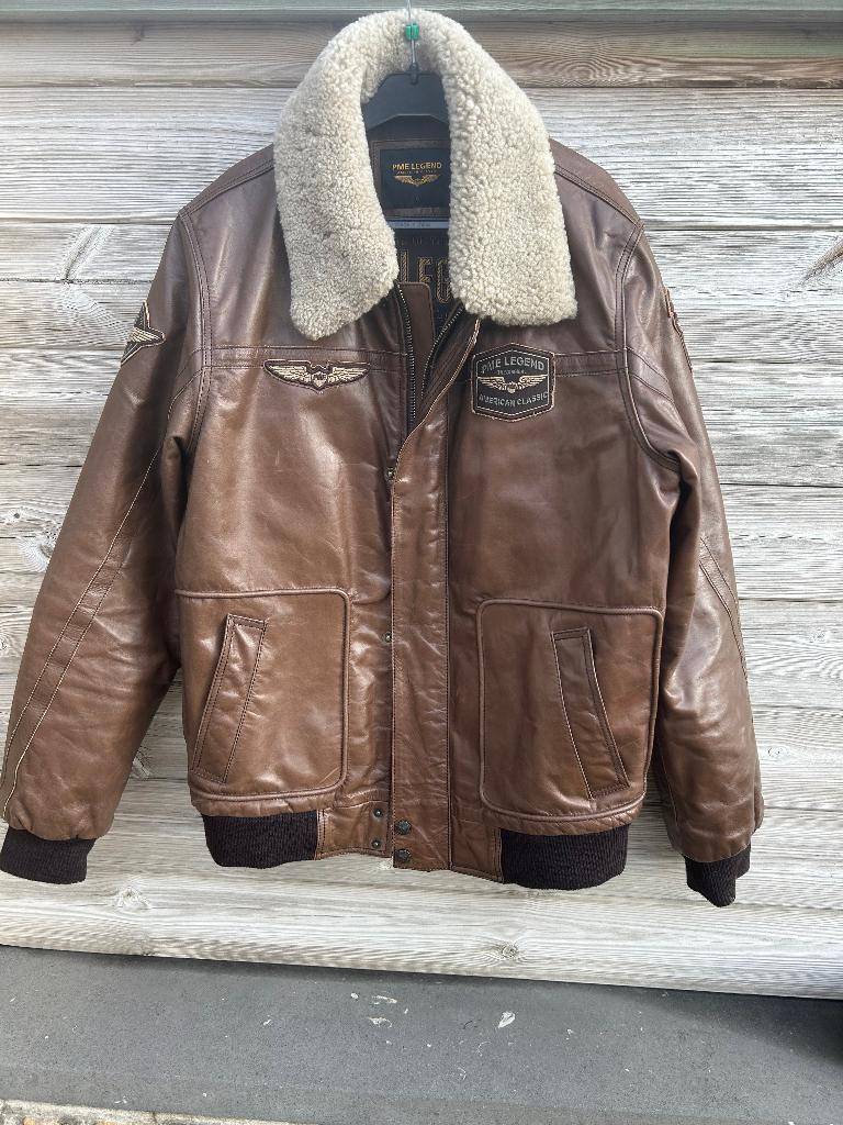 lederen jas PME Legend heren, Kleding | Heren, Ophalen, Maat 52/54 (L), Bruin, Nieuw