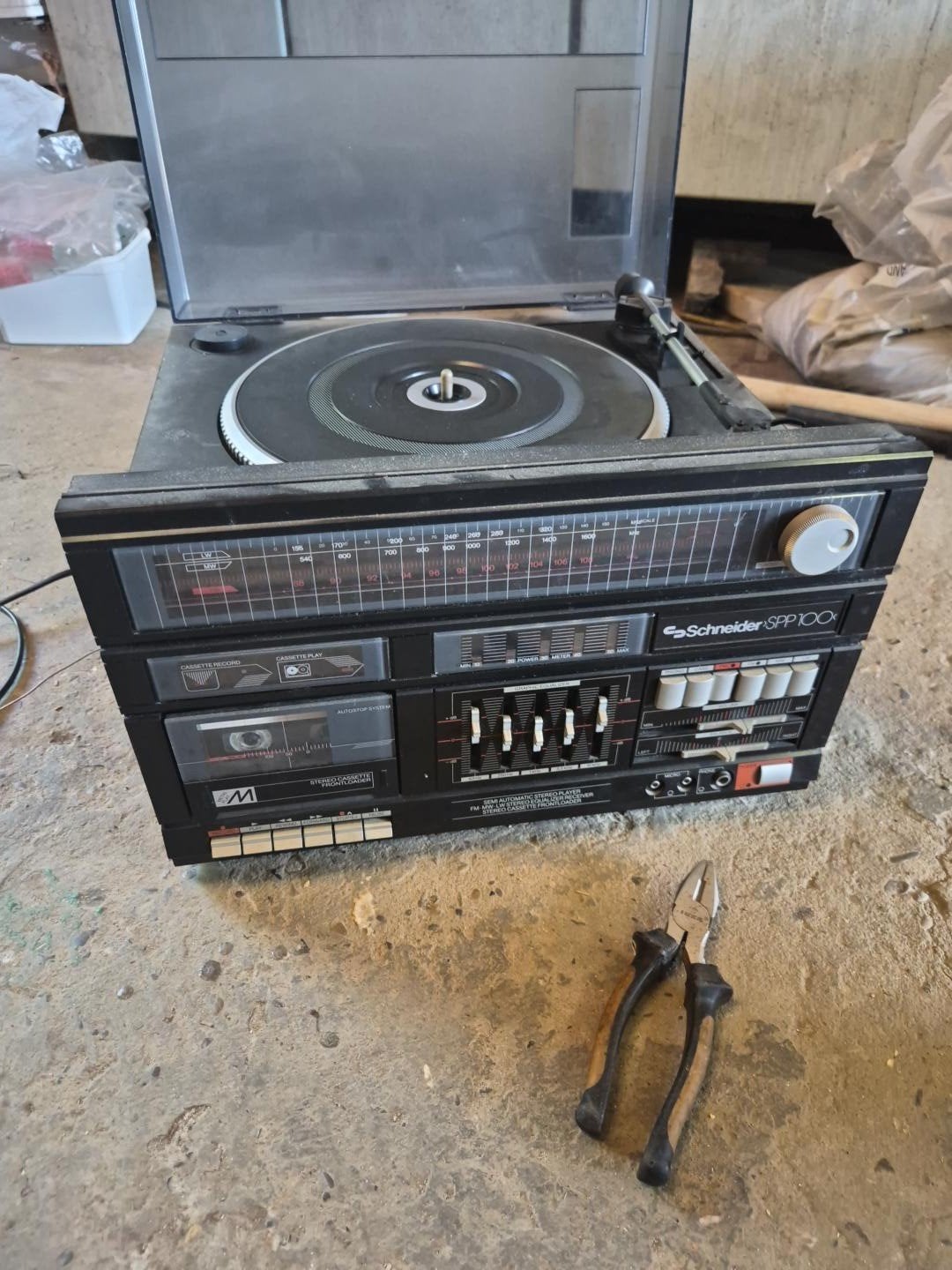 schneider platenspeler en casetterecorder, Ophalen, Zo goed als nieuw, Platenspeler, Overige merken