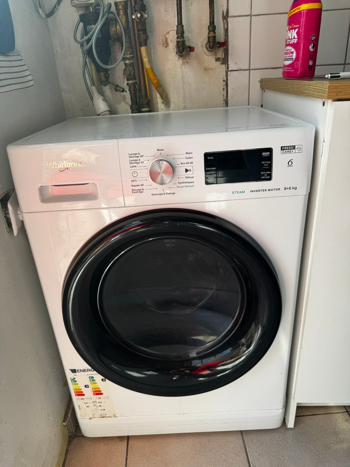 À vendre – Lave-linge séchant Whirlpool 250 €, Enlèvement, Comme neuf