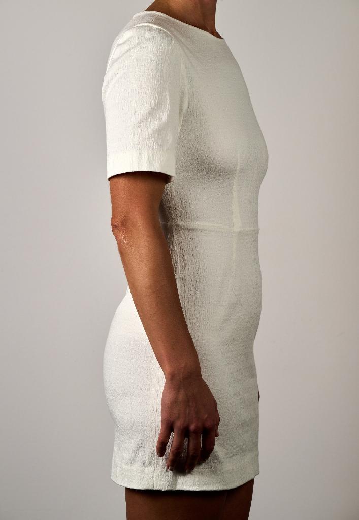 Italiaanse katoen witte korte jurk stretch Maat S-M. Nieuw!, Maat 38/40 (M), Verzenden, Wit, Nieuw