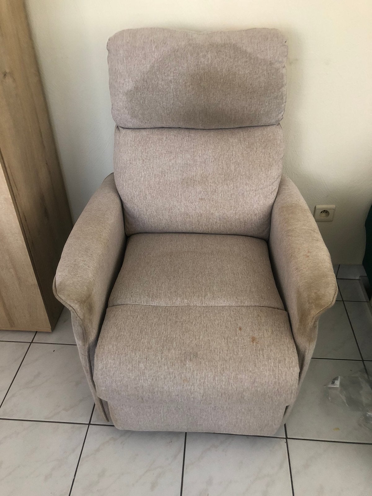 Fauteuil inclinable ajustable en tissu beau et confortable, Enlèvement, Utilisé