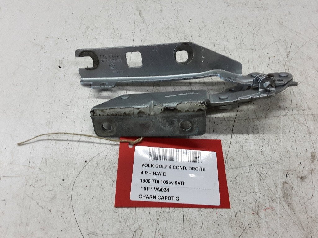CHARNIERE DE CAPOT GAUCHE Golf V (1K1) (1KO823302B), Autos : Pièces & Accessoires, Volkswagen, Mevr. I. Hauben, Utilisé, Rue de l'Espoir 34 34
4030  GRIVEGNÉE, BE