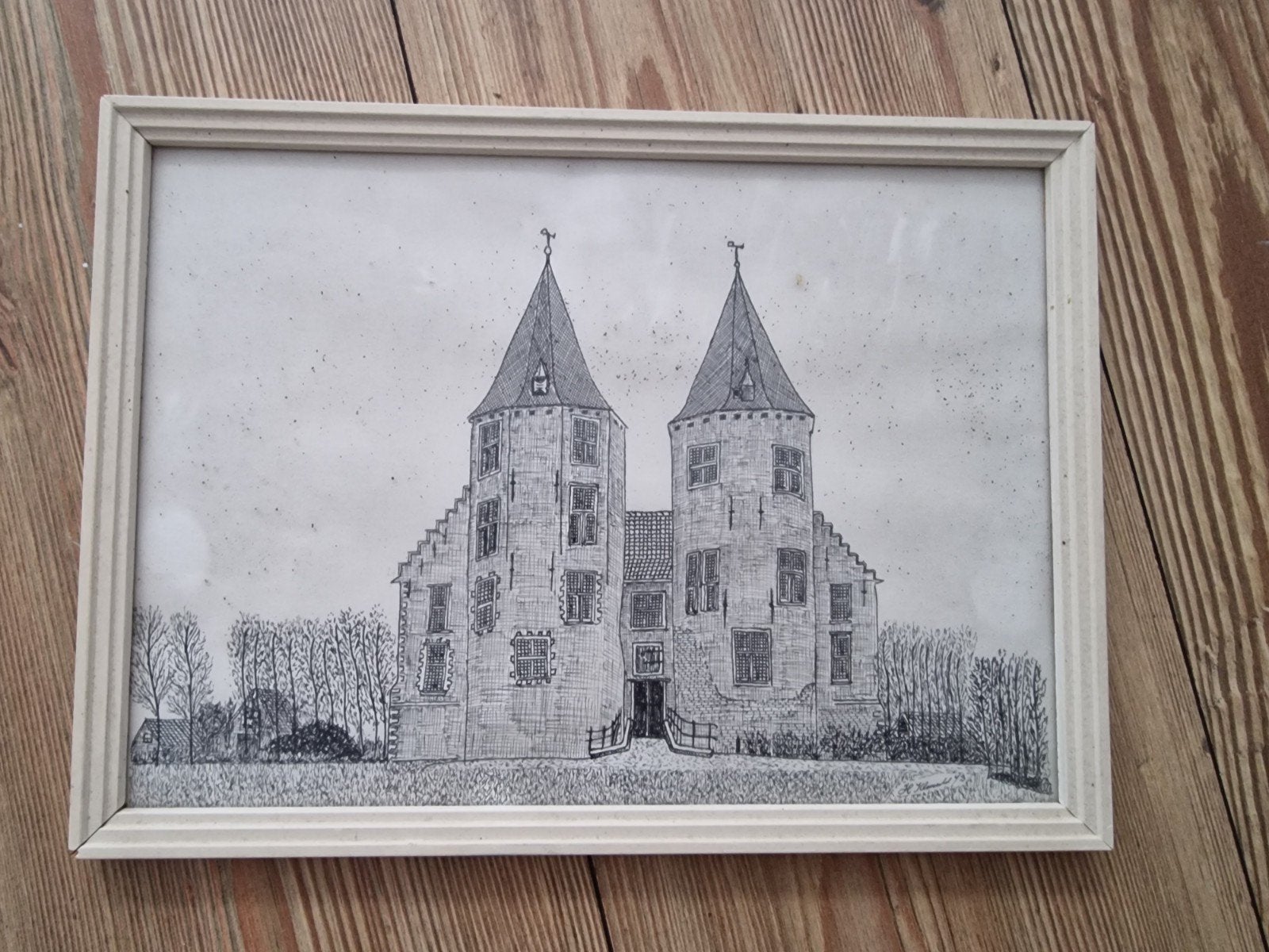 Kasteel van Bornem pentekening uit 1943 H. Illegems, Enlèvement, Dessin à la plume