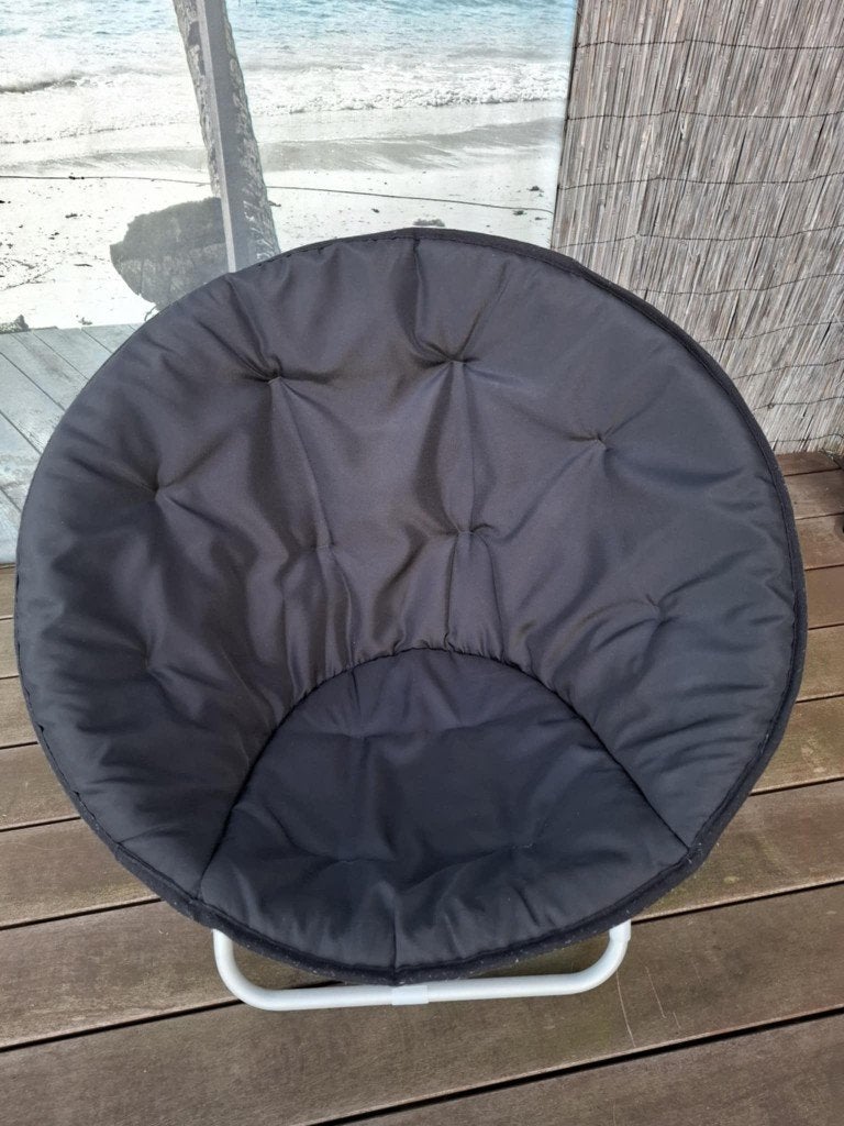 Comfortabele Maanstoel- Lounge-Klapstoel (Zwart/Grijs), Ophalen