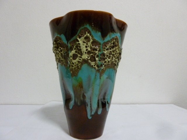 Keramiek vaas (Fatlava) 26cm handgemaakt, Antiek en Kunst, Ophalen of Verzenden