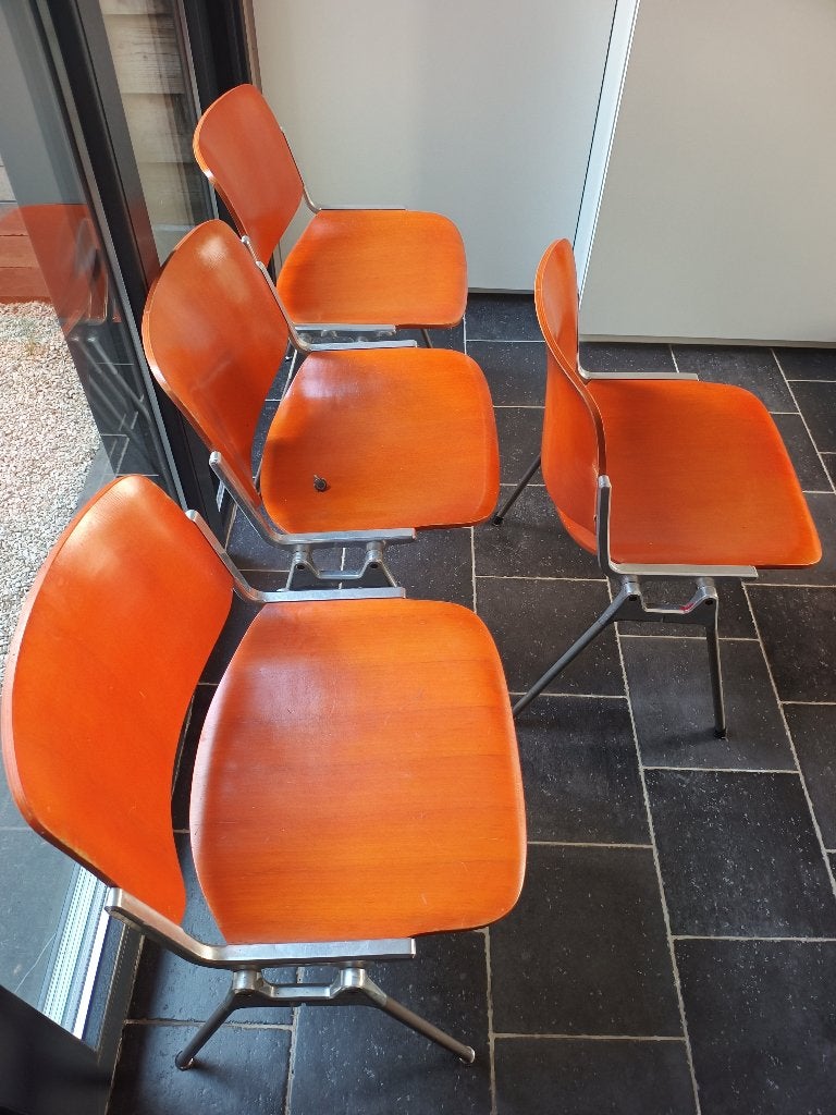4 Vintage DSC 106 Stoelen (Giancarlo Piretti voor Castelli), Ophalen, Gebruikt, Overige kleuren, Vintage 1965 Giancarlo Piretti voor Castelli desgin stoel