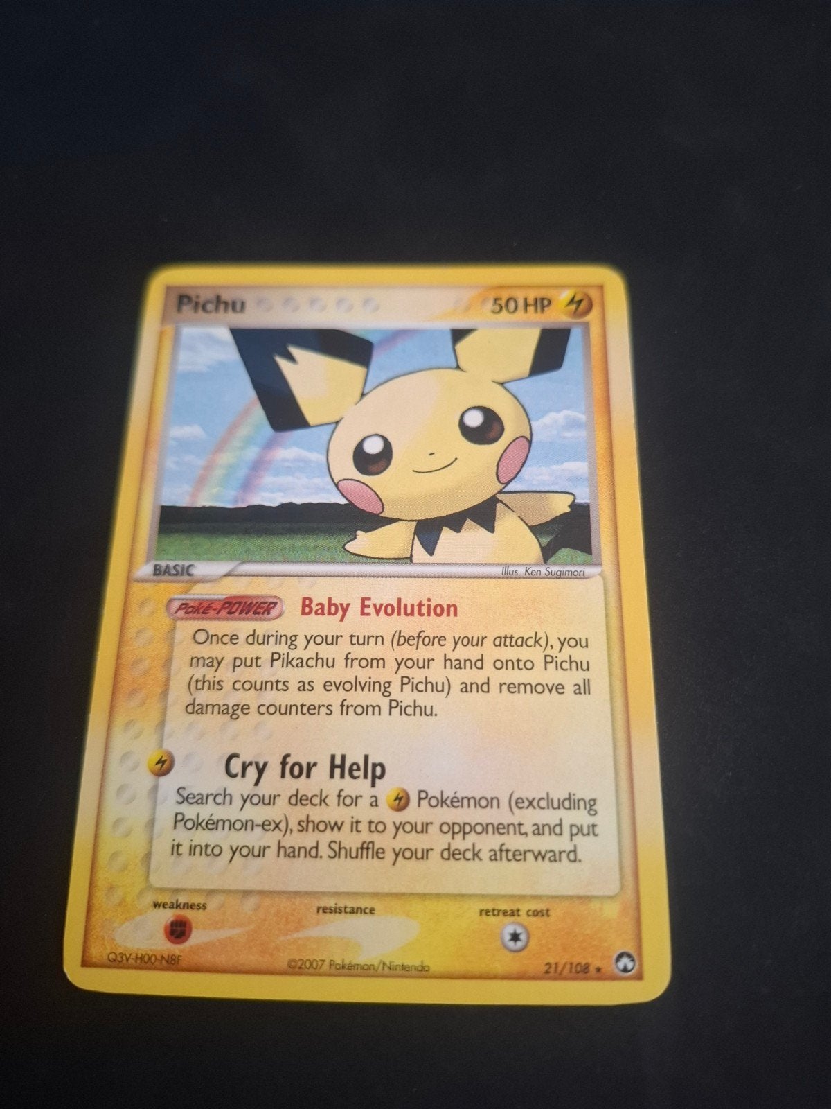 Pichu Pokemon Kaart 21/108 - EX Power Keeper, Ophalen of Verzenden