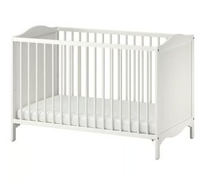 A DONNER : lit blanc à barreaux BB, Enlèvement, Utilisé, Matelas