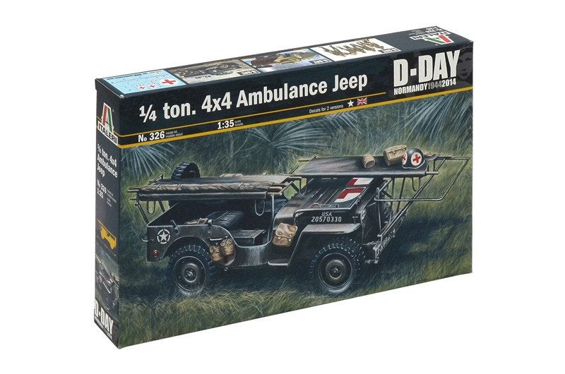 ITALERI 326 ¼ TON 4X4 AMBULANCE JEEP échelle 1/35, Hobby en Vrije tijd, 1:32 tot 1:50, Nieuw, Ophalen of Verzenden, Italeri