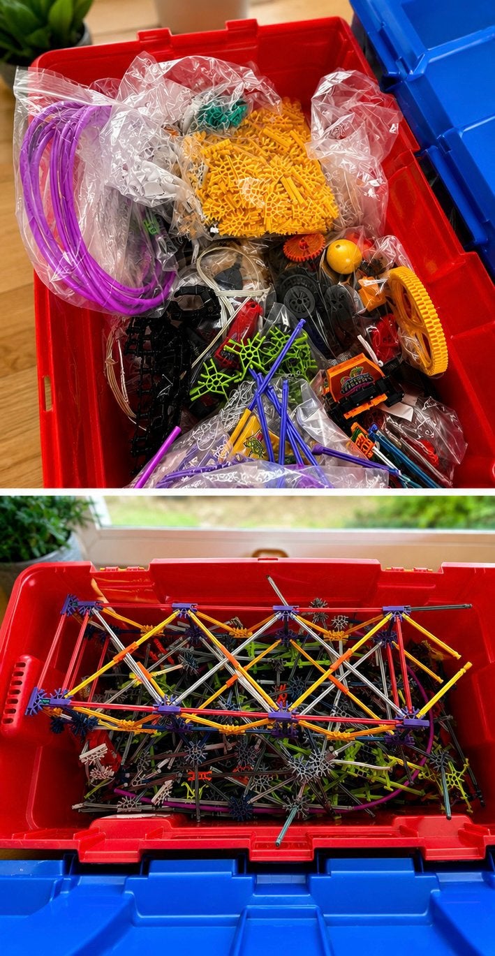 Grote partij K’NEX met opbergkoffers, Kinderen en Baby's, Speelgoed | Bouwstenen, Zo goed als nieuw, Ophalen