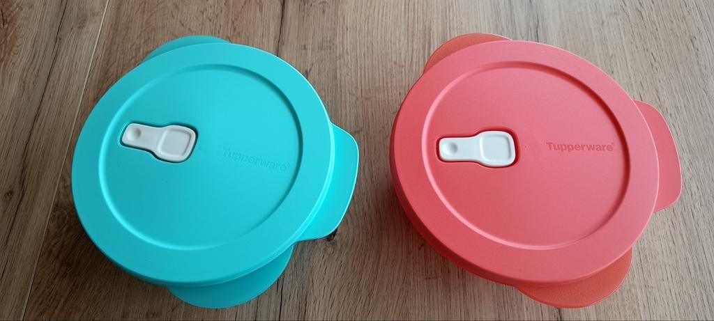 Crystal wave microgolf tupperware opwarmen vakjesbord, Huis en Inrichting, Keuken | Tupperware, Ophalen, Rood