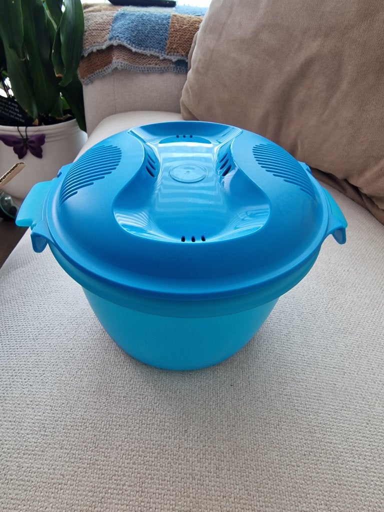 Tupperware pastamaker, rijstkoker en eier party, Enlèvement, Neuf, Bleu, Avec couvercle