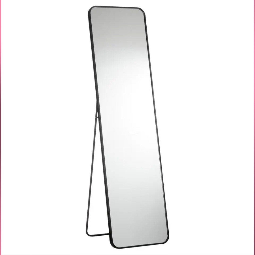 Miroir noir sur pied, Maison & Meubles, Accessoires pour la Maison | Miroirs, Comme neuf, Enlèvement, 100 à 150 cm, Rectangulaire