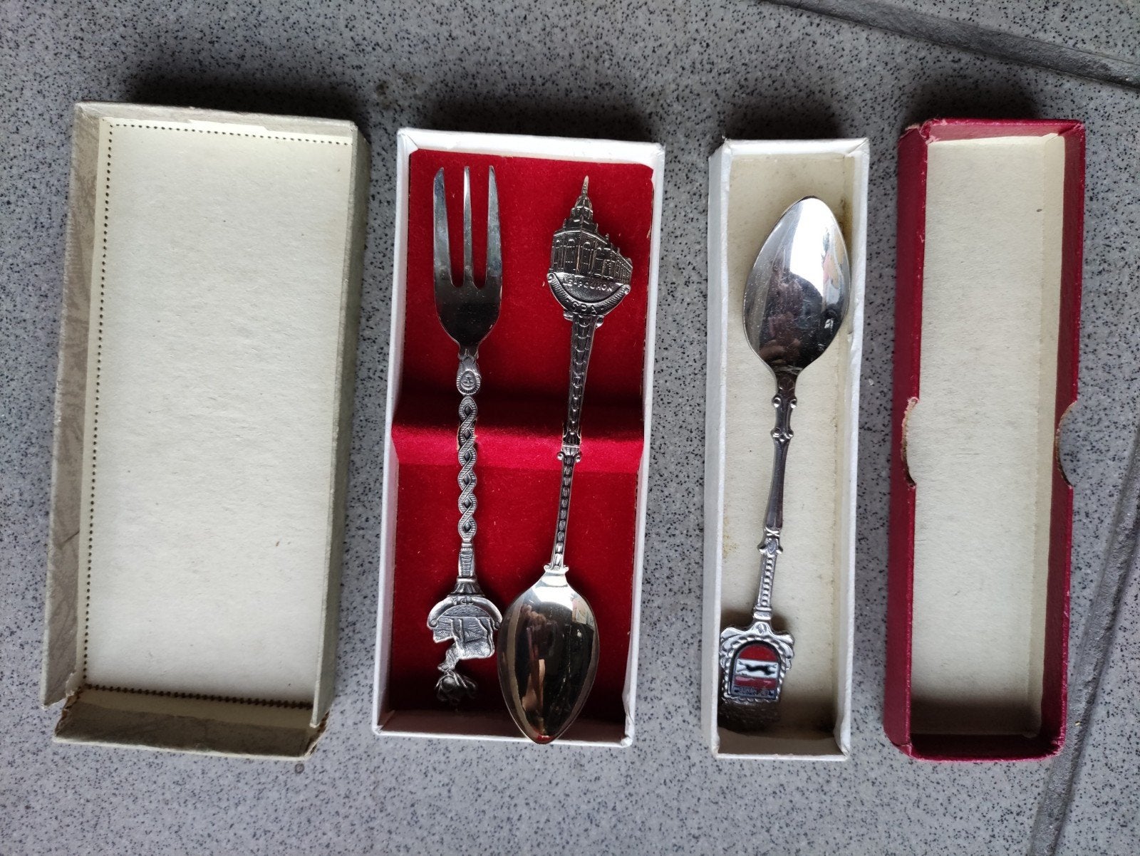 3 pièces : 2 mini cuillères + fourchette, Enlèvement ou Envoi