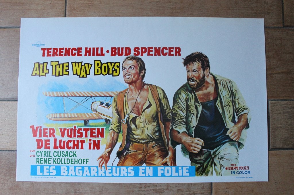 filmaffiche Terence Hill All The Way Boys 1972 filmposter, Verzamelen, Rechthoekig Liggend, Ophalen of Verzenden, Zo goed als nieuw