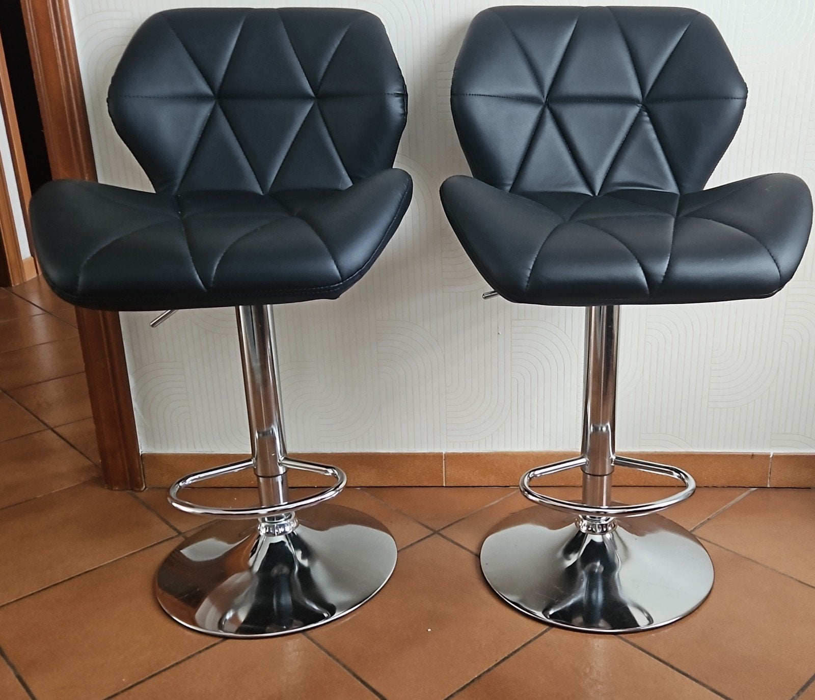 Chaises de bar, 2 tabourets, Enlèvement, Comme neuf, Avec repose-pieds