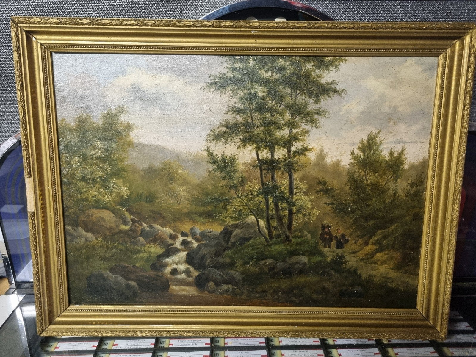 Zeer mooi landschapsschilderij gesigneerd Krins, Antiek en Kunst, Ophalen, Gesigneerd, Landschap, Paneel