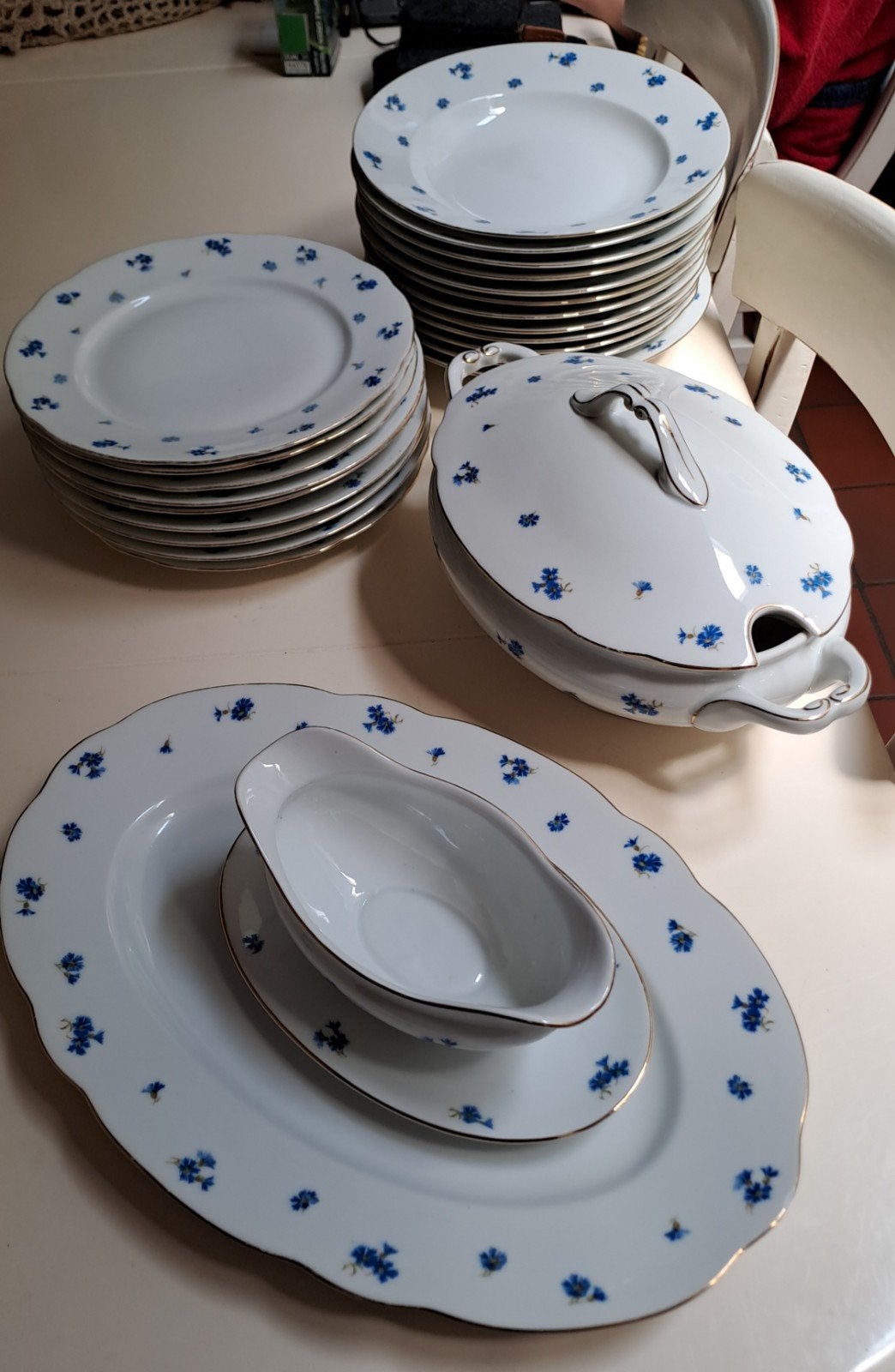 Servies met korenbloempjes - Union - Made in Czecho-Slovakia, Antiek en Kunst, Ophalen