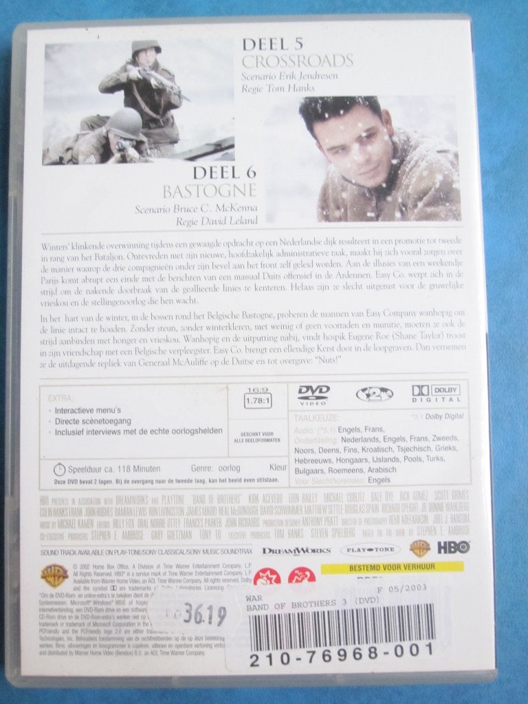 Band of Brothers - Deel 5 & 6, Cd's en Dvd's, Engels, Vanaf 16 jaar, Turks, Ophalen of Verzenden