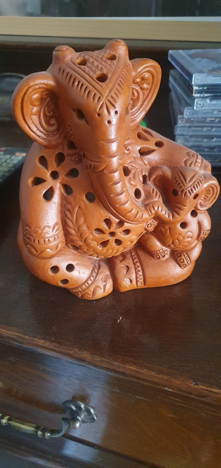 Prachtige Terracotta Ganesha Kandelaar (16 cm) – Fair Trade, Ophalen of Verzenden, Kandelaar