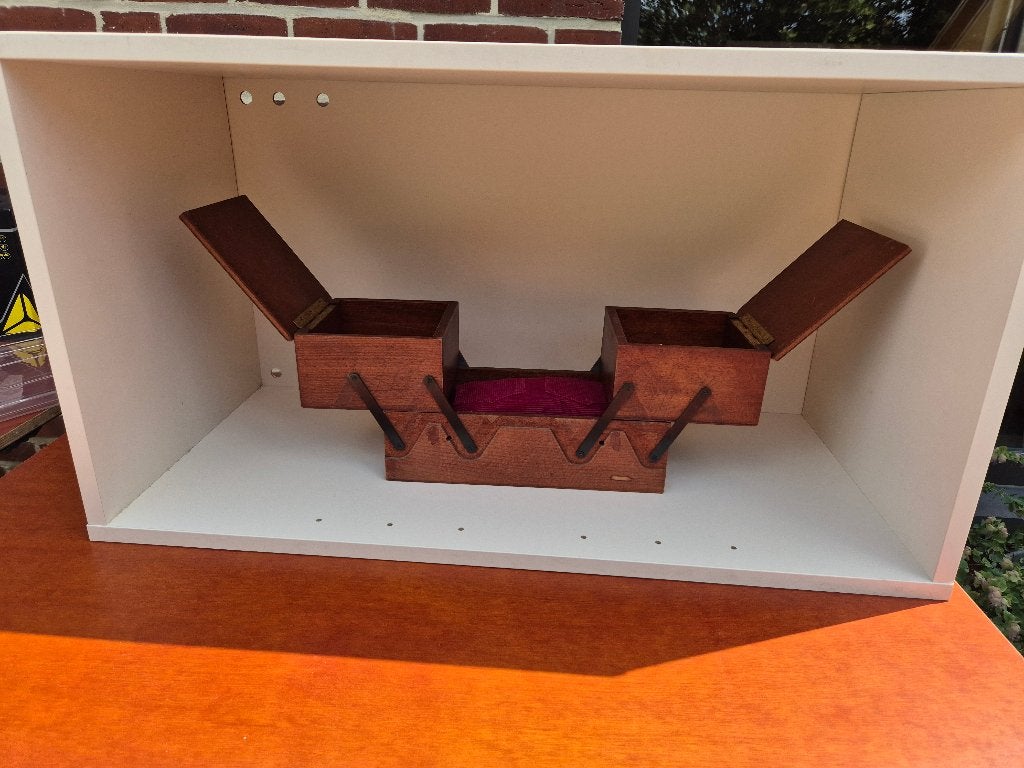 Naaibox hout, Hobby en Vrije tijd, Naaien en Fournituren, Ophalen, Gebruikt