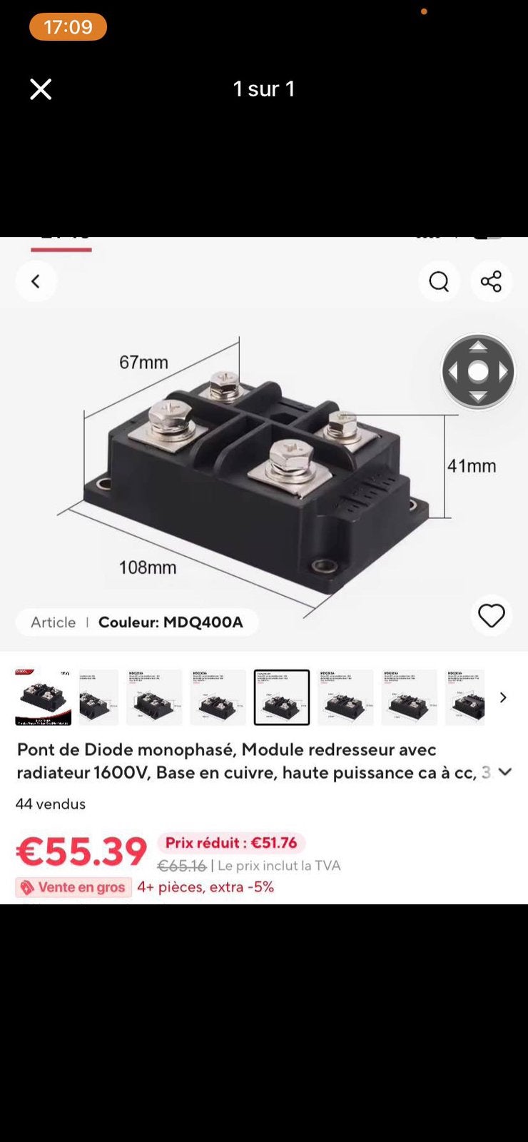 Diode 400 ampères 1600v, Jardin & Terrasse, Produits de culture, Enlèvement, Neuf