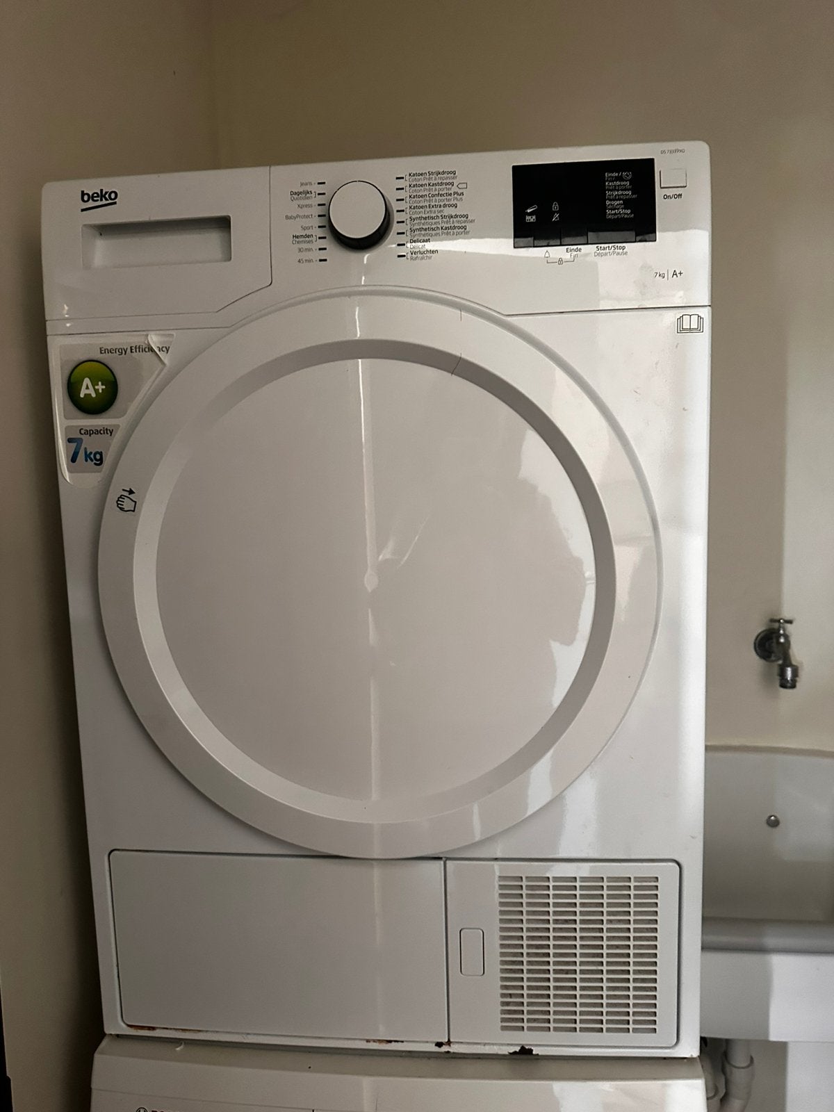 Sèche-linge Beko, 6 à 8 kg, Classe énergétique A ou plus économe, 85 à 90 cm, Chargeur frontal