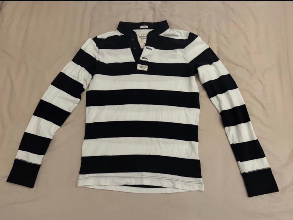 Polo Abercrombie col « Mao » - Taille M, Enlèvement ou Envoi, Comme neuf, Taille 48/50 (M), Bleu