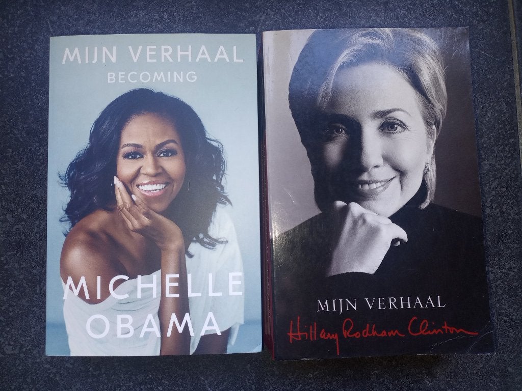 MICHELLE OBAMA & HILLARY CLINTON MIJN VERHAAL autobiografie, Boeken, Biografieën, Ophalen of Verzenden, Zo goed als nieuw, Obama & Clinton