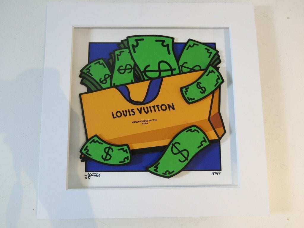Louis Michel Krüger – “LV Money” 3D Pop-Art (Limtd 7/49), Antiek en Kunst, Origineel, Ophalen of Verzenden