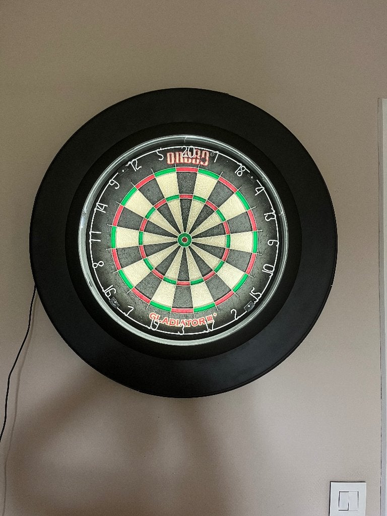 Dartbord met alle toebehoren., Sport en Fitness, Darts, Ophalen, Zo goed als nieuw, Dartbord