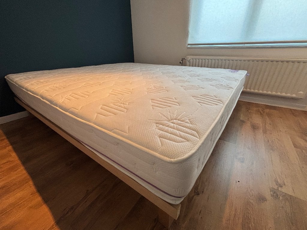 Double sommier 180x200 + matelas Dorsoline, Queen size, Enlèvement, Utilisé, Sommier