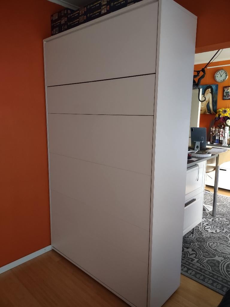Opklapbed 120 cm BC-02, Ophalen, Gebruikt, Wit, Twijfelaar