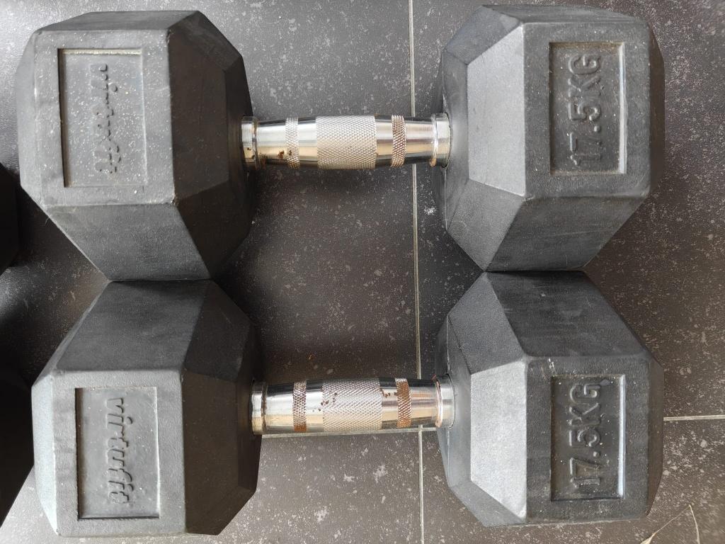 Dumbbell set 2x17,5kg, Sport en Fitness, Fitnessmaterialen, Ophalen, Zo goed als nieuw, Dumbbell