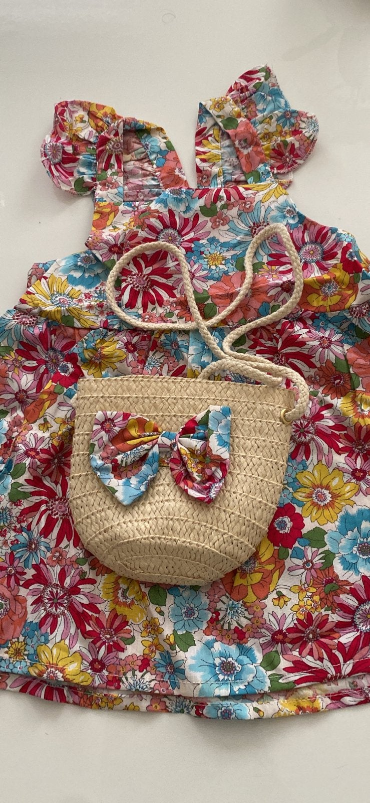 Très belle robe d’été fleurie avec un sac pour petite fille, Enlèvement ou Envoi, Sans marque