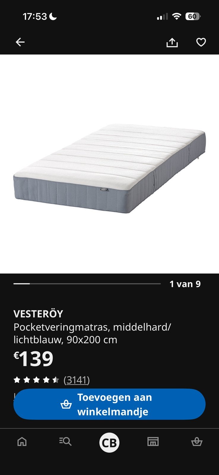 eenpersoonsmatras, Ophalen, Zo goed als nieuw, Matras