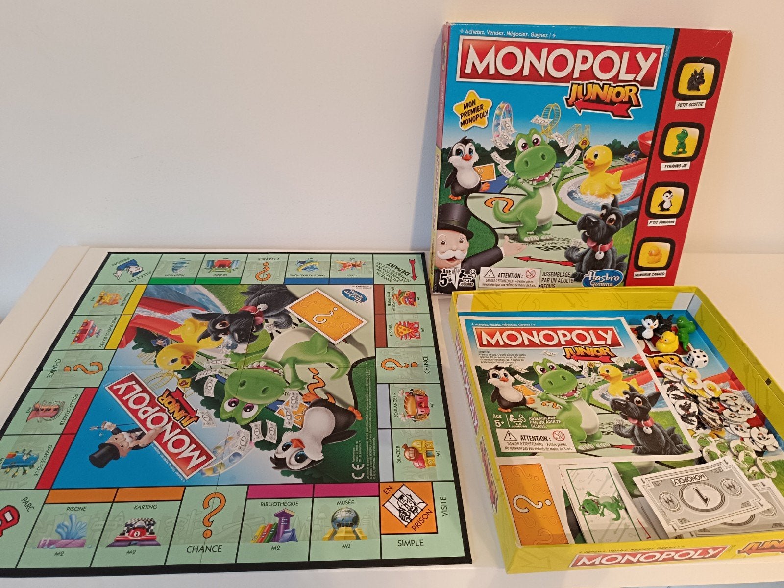 jeu monopoly junior, Drie of vier spelers, Ophalen, Gebruikt