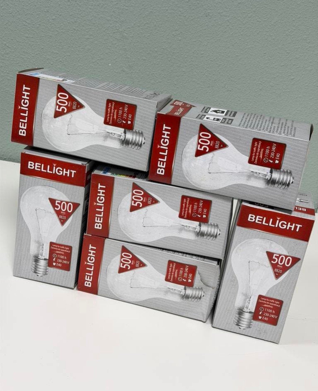 Lot 6 ampoules signalisation Bellight de 500 W, E40, 230 V, Neuf, Enlèvement ou Envoi, 60 watts ou plus, Ampoule