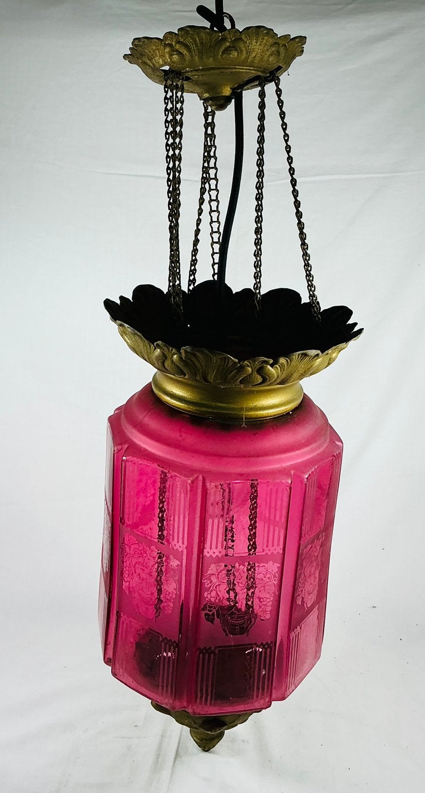 Antieke Art Deco design hang plafondlamp, Ophalen of Verzenden