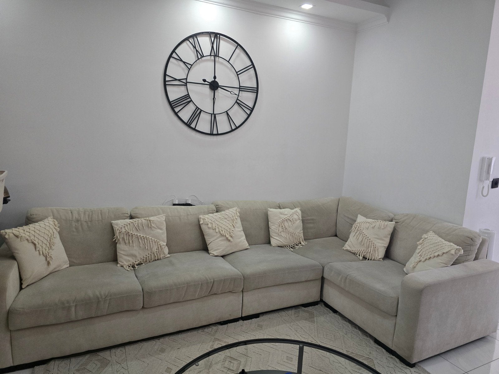 Canapé d'angle beige, Maison & Meubles, Canapés | Coins salons complets