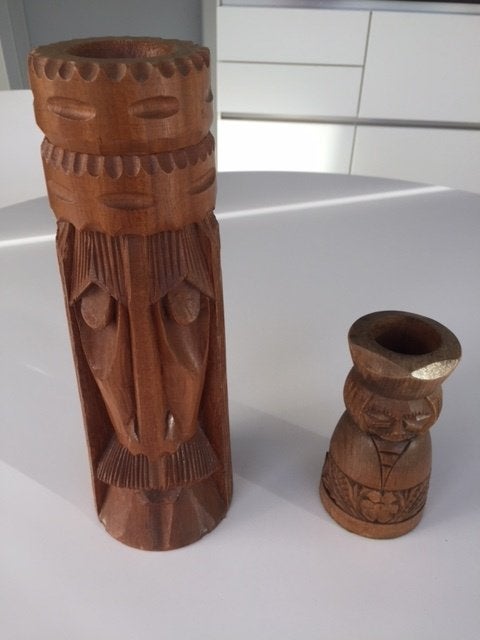 Vintage houten woonaccessoirres in houtsnijwerk, Antiek en Kunst, Overige onderwerpen, Houtsnijwerk, Ophalen of Verzenden, 20 - 50 cm
